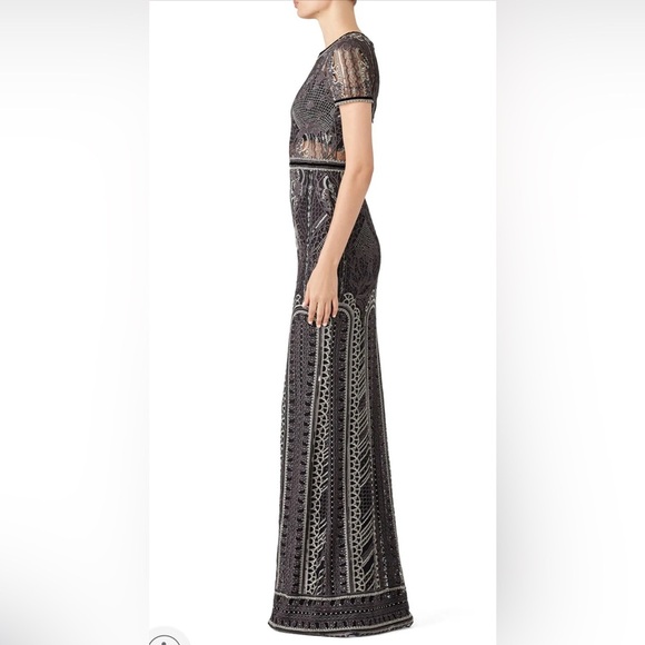 Marchesa Notte Silver Embroidered Gown size 8. - Picture 5 of 17